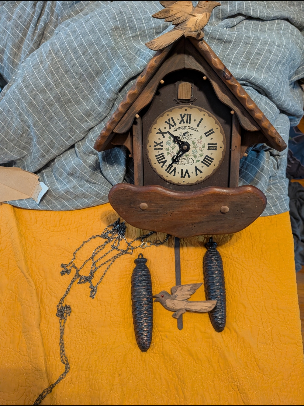 Wooden Cuckoo Wall Clock - Brown